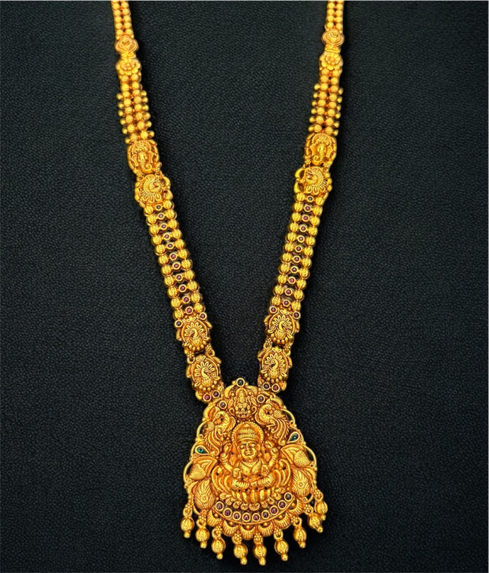 The Suprabha Silver Long Antique Lakshmi Nakshi Necklace
