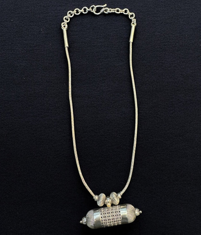 The Tanush Silver Taweez Necklace & Jhumkas