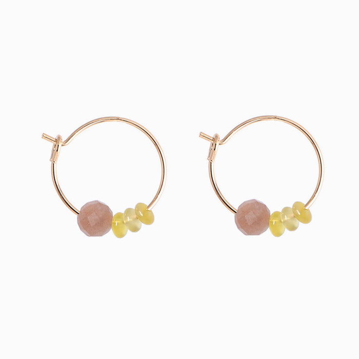 Titlee - CLAREMONT Pink Bead Hoop Earrings