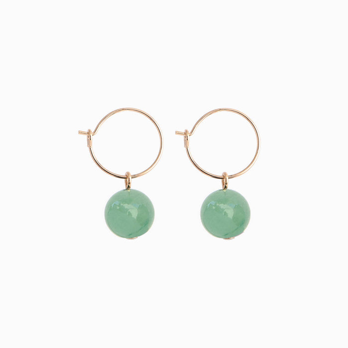 Titlee - WOLCOTT Sage-Green Bead Hoops