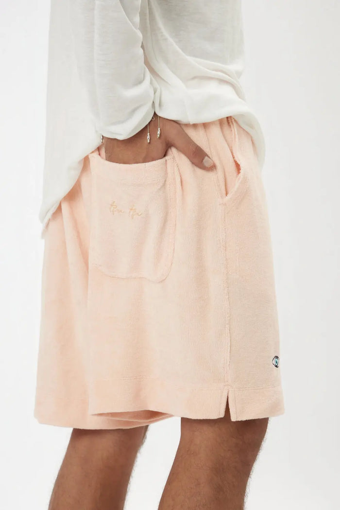 Towel Bermuda Shorts - Peach TFU-TFU shop