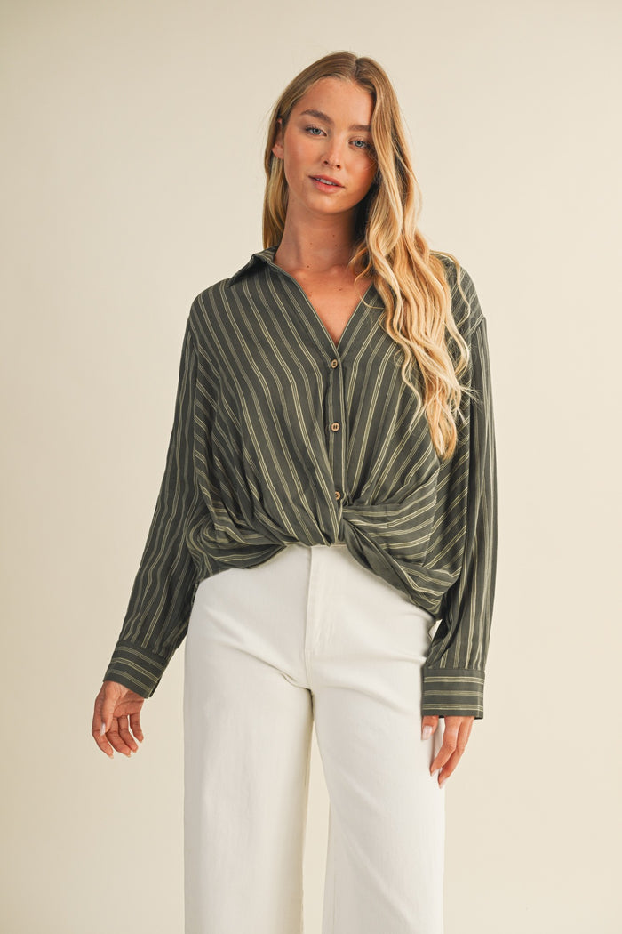 Twist Front Blouse – Coastal Chic Elegance