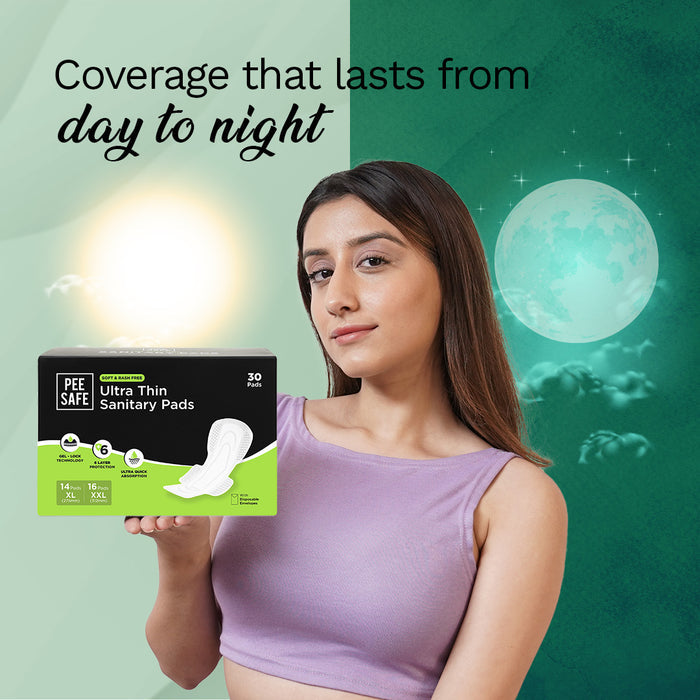 Pee Safe Ultra Thin Sanitary Pad (14 XL & 16 XXL)
