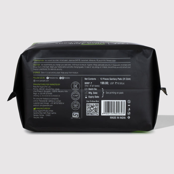 Pee Safe Ultra Thin Sanitary Pads XXL (12 Pads) *