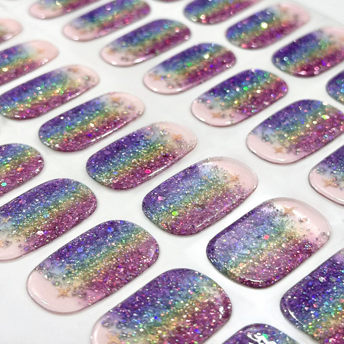 UV gel nail sticker semi-cured