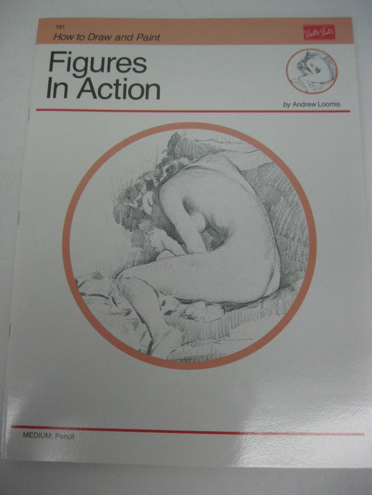 'How to Draw and Paint Figures In Action' by Andrew Loomis shows a sketch of a figure in a sitting position with a contemplative expression.