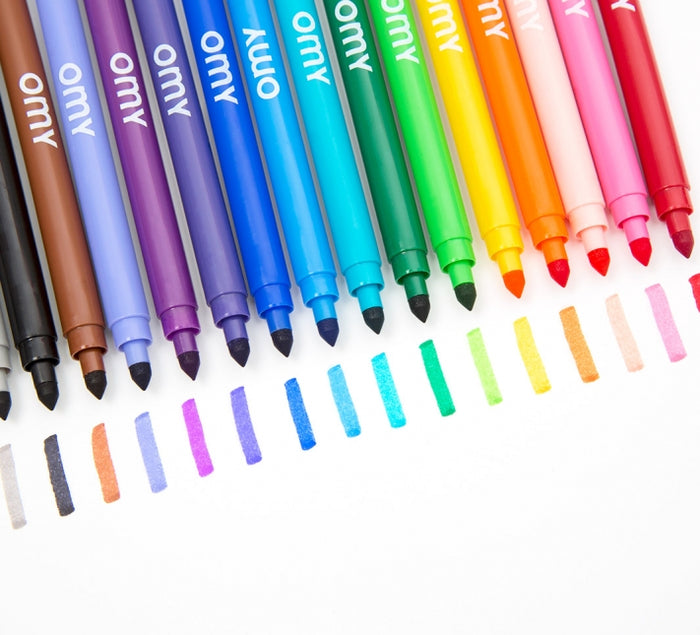 Washable Felt Pens - 16 Colours