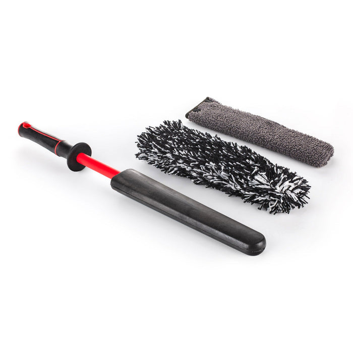 Detail Factory Wheel Brush Kit Red layed out on a white background.