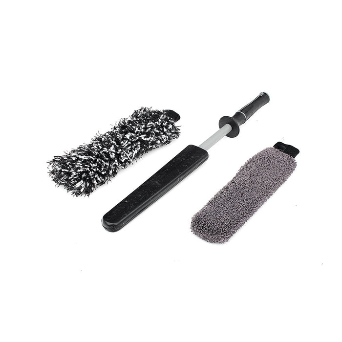 Detail Factory Wheel Brush Kit Grey layed out on a white background.