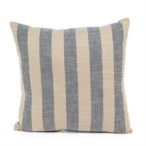 Wide Stripe Cushion-Natural/Blue-18"Sqaure