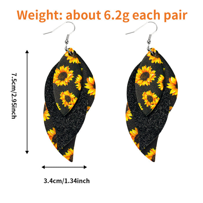 Wild Flowers Faux Leather Teardrop Ear Bling Two Styles Available