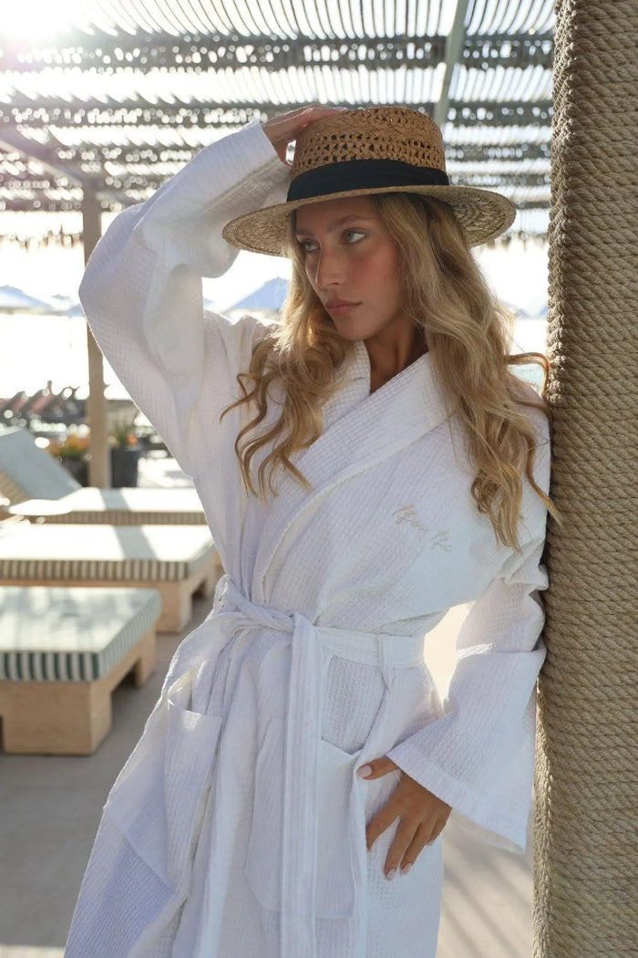 Piqué Elliptical Eye Bathrobe - women TFU-TFU shop