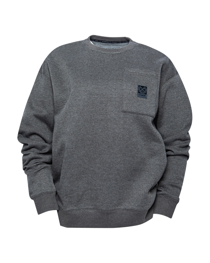 Womens Pocket Crewneck - Heathered Charcoal
