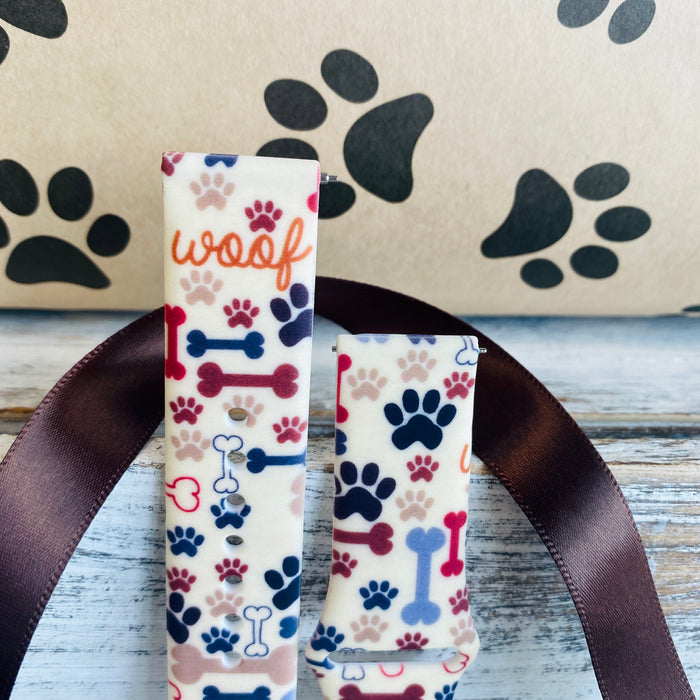Woof Print Silicone Band For Fitbit Versa 1/2