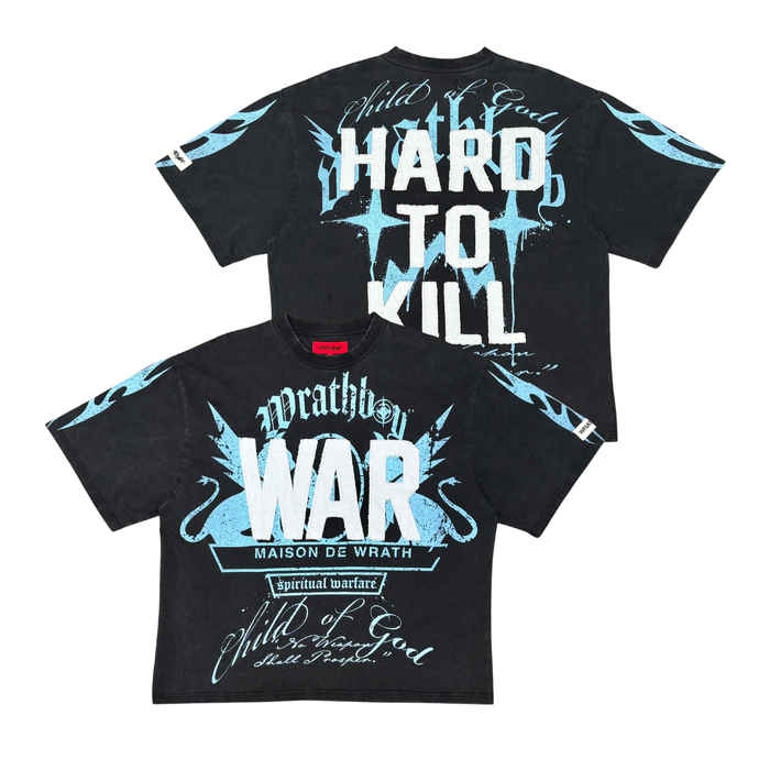 WRATHBOY "HARD TO KILL" OVERSIZED T-SHIRT - WB615 - BLACK