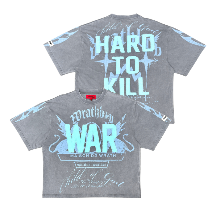WRATHBOY "HARD TO KILL" OVERSIZED T-SHIRT - WB615 - GREY