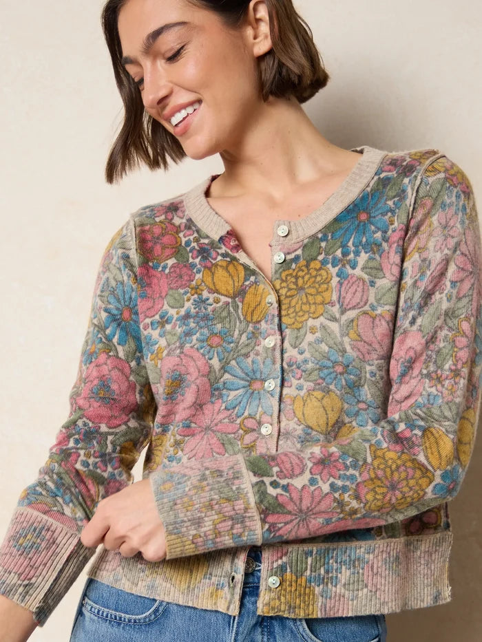 Your Everything Cardigan Sweater - Drawn Garden Multi-view 1