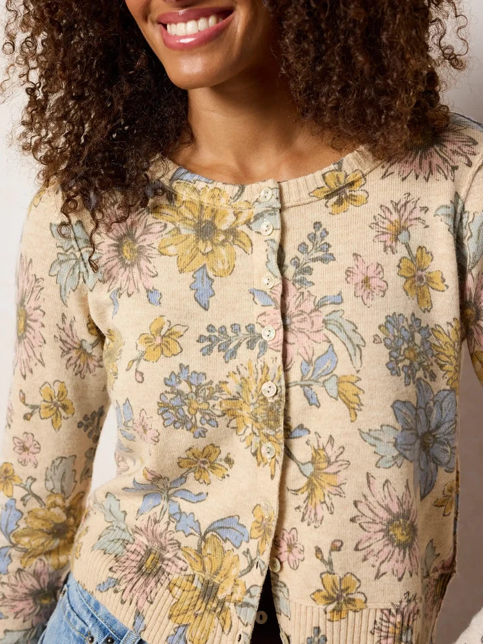 Your Everything Cardigan Sweater - Ivory Dahlia Floral-view 2