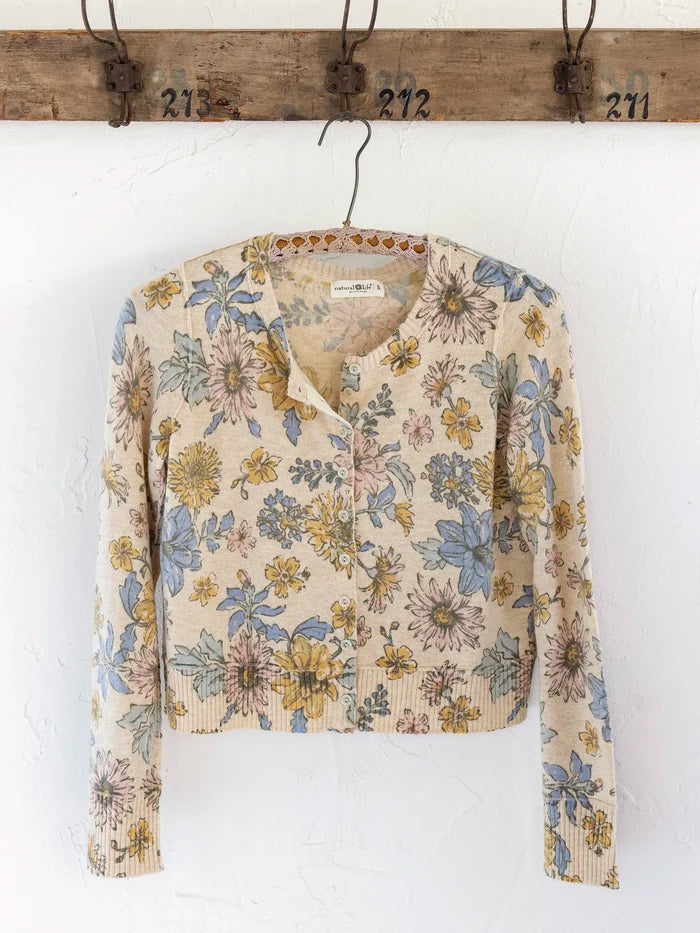 Your Everything Cardigan Sweater - Ivory Dahlia Floral-view 4