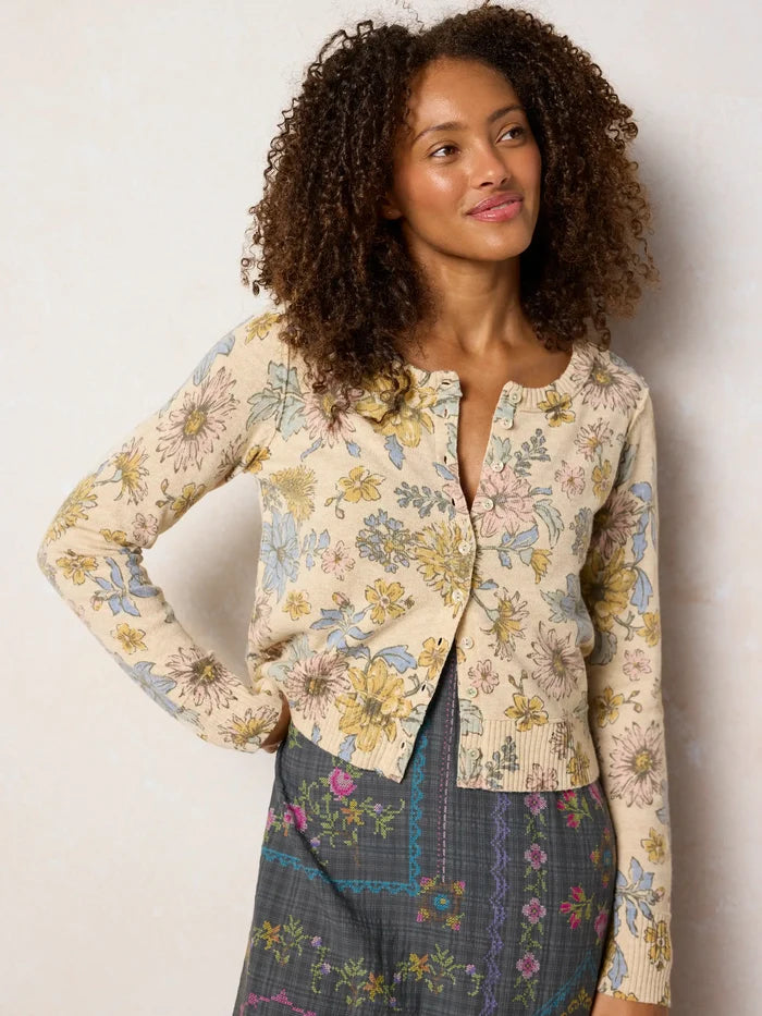 Your Everything Cardigan Sweater - Ivory Dahlia Floral-view 8