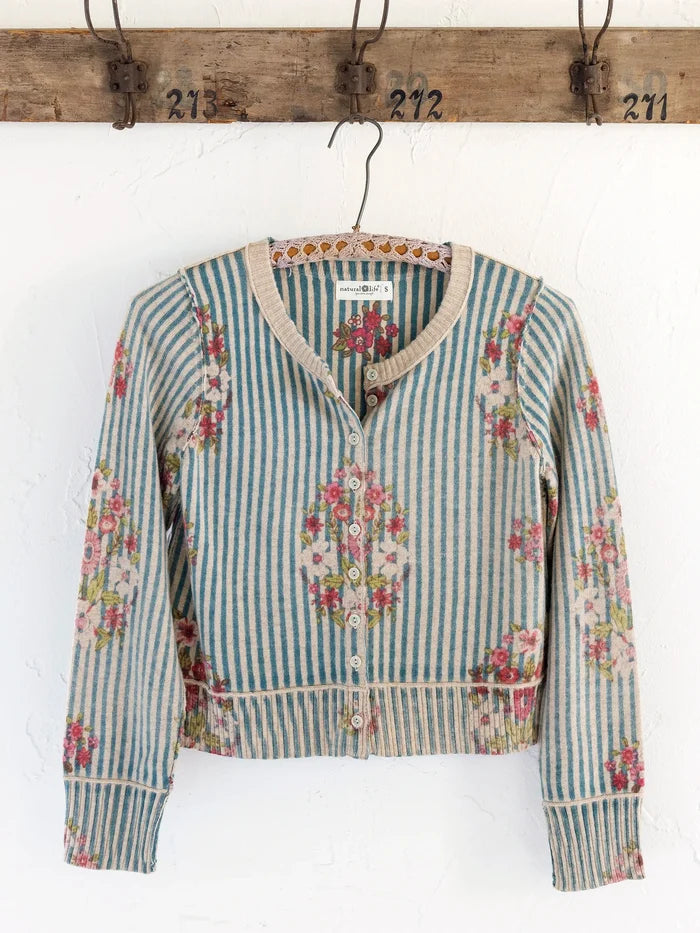 Your Everything Cardigan Sweater - Jaipur Stripe Teal-view 4